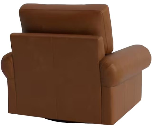 Bassett® Furniture Customizable Benchmade Premier Leather Large Panel Arm Swivel Chair-3