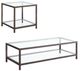 Coaster® Trini 2-Piece Tempered Glass Top Occasional Table with Black Nickel Base Set-0
