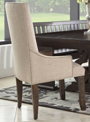 Elements International Stone Cream Parson Arm Chair-1