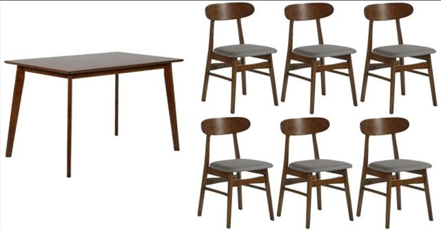 New Classic® Home Furnishings Morocco 7-Piece Dark Gray/Walnut Dining Set-0