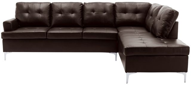 Mazin Furniture Barrington 2-Piece Brown Right-Arm Facing Sofa Sectional and Chaise-1