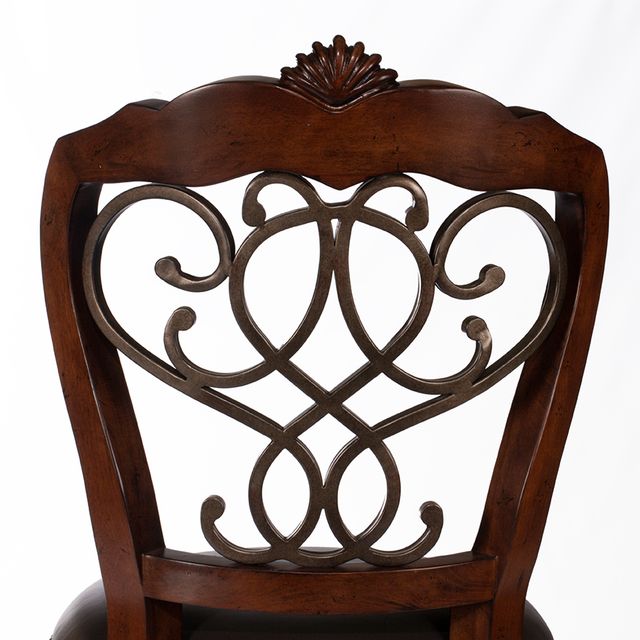 HH2 Home Burrell Brown Cherry Old Steel Swivel Counter Stool-4