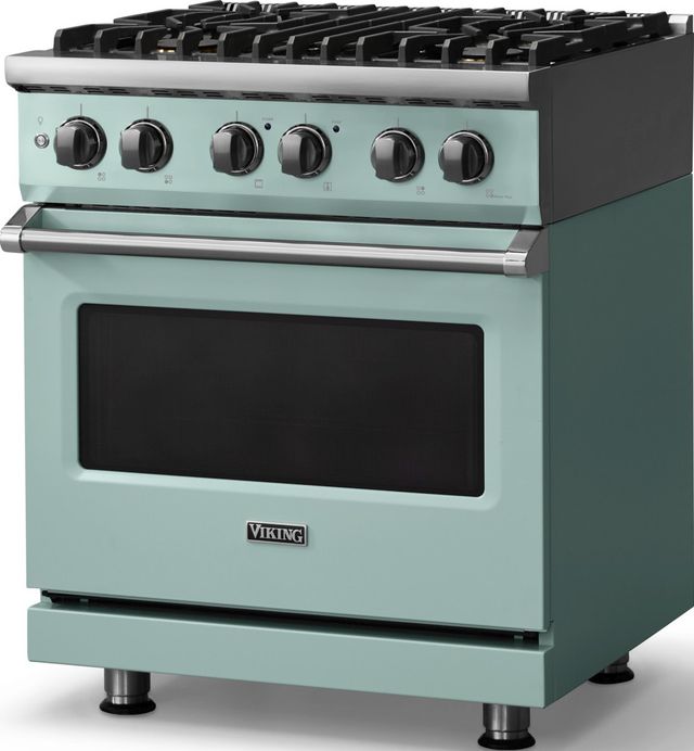Viking® 5 Series 30" Splah Pro Style Dual Fuel (NG) Range with Polished Chrome Trim-3