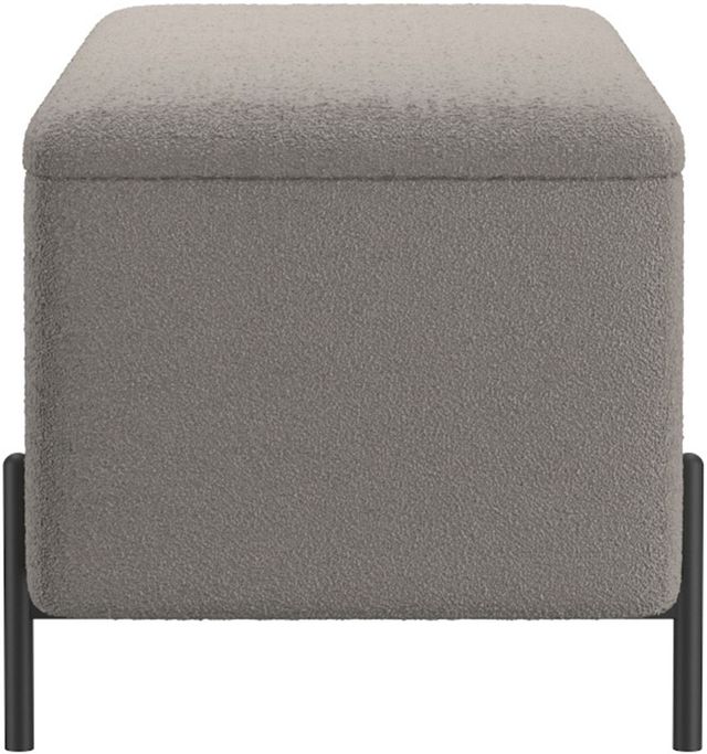 Worldwide Homefurnishings Inc. Erzo Black/Warm Grey Storage Ottoman Bench-2