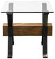 Magnussen Home® Sawyer Toasted Nutmeg Glass Top End Table with Smoked Iron Base-4