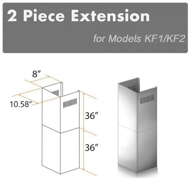 ZLINE 36" Stainless Steel Chimney Extension-2