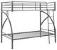 Mazin Furniture Bailey Gray Twin Over Twin Bunk Bed -3
