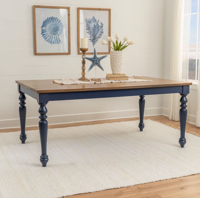 Powell® Trimble Brown Dining Table with Navy Base-1