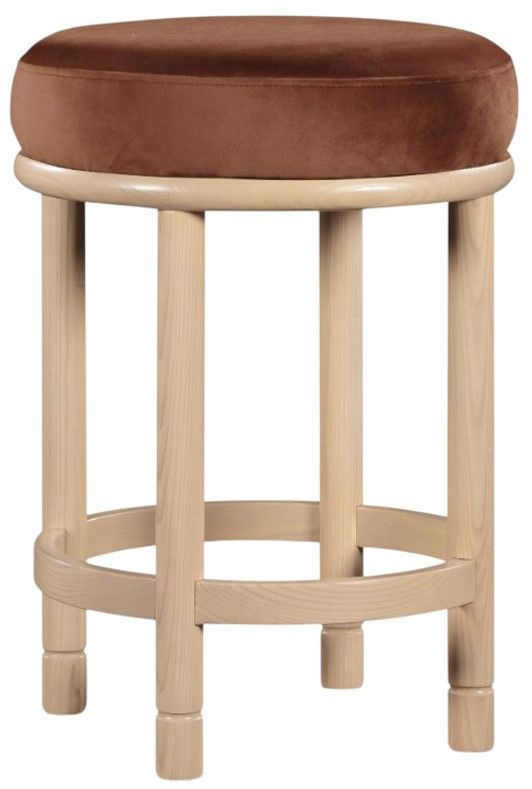 Meridian Furniture Monette Cognac/Natural Upholstered Counter Stool-0