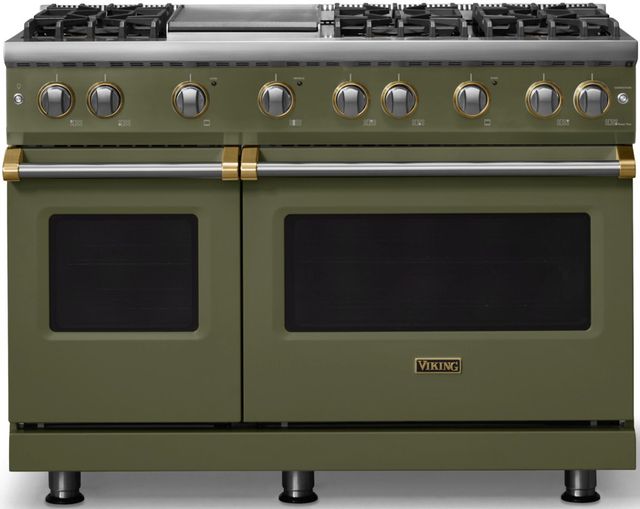 Viking® 5 Series 48" Martini Pro Style Gas (NG) Range with Brushed Brass Trim-0