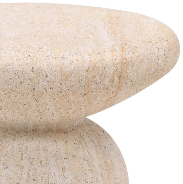 Dovetail Furniture Marcellus Faux Travertine Concrete Outdoor End Table-1