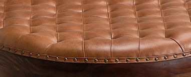 Jaipur Furniture Chaney Brown Round Coffee Ottoman-2