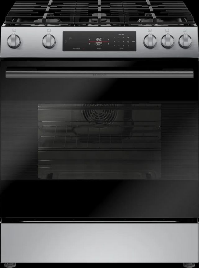 Bosch® 100 Series 30" Stainless Steel Slide In Gas Range 