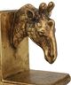 A & B Home 2-Piece Black/Gold Polyresin Giraffe Head Bookend Set-3