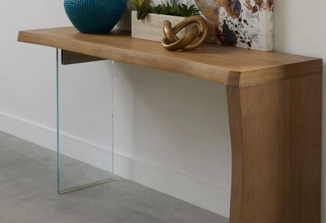 Modus Furniture One Bisque Top Console Table with Clear Base-1