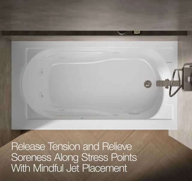 KOHLER® Devonshire® White 60" x 32" Alcove Heated Whirlpool Bath - Right Drain-3