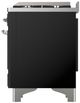 Ilve® Majestic III 60" Glossy Black Pro Style Dual Fuel Natural Gas Range with Griddle and Chrome Trim-3