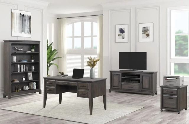 Bernards Bellamy Lane Brown 5-Drawer Desk-1