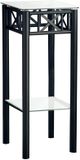 Monarch Specialties Inc. Glass Top Accent Table with Black Metal Base-0