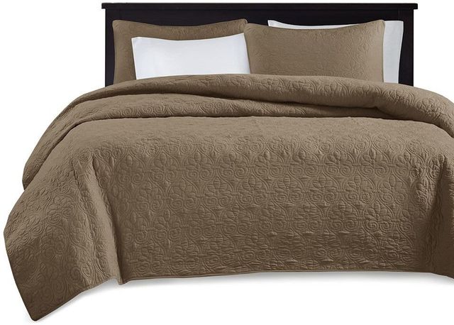 Olliix by Madison Park Mocha Full/Queen Quebec Reversible Coverlet Set-0