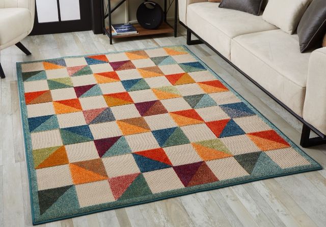 KAS Rugs Calla Ivory/Multi Scope 5'x7' Area Rug-4