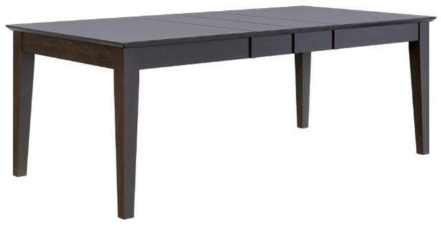 Country View Woodworking Customizable Gardiner Cherry Top 38" Dining Table with 2-Leaves and Brown Maple Base-0