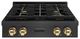 ZLINE Autograph Edition Paramount 30" Black Satin Stainless Steel Gas Rangetop with 4 Brass Burners and Porcelain Cooktop in Polished Gold Accents -0
