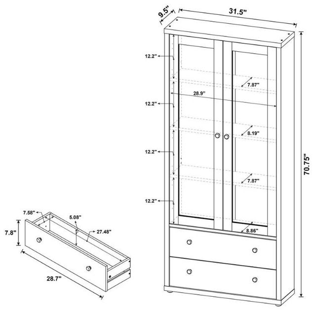 Coaster® Hawthorne Brown Accent Cabinet-2