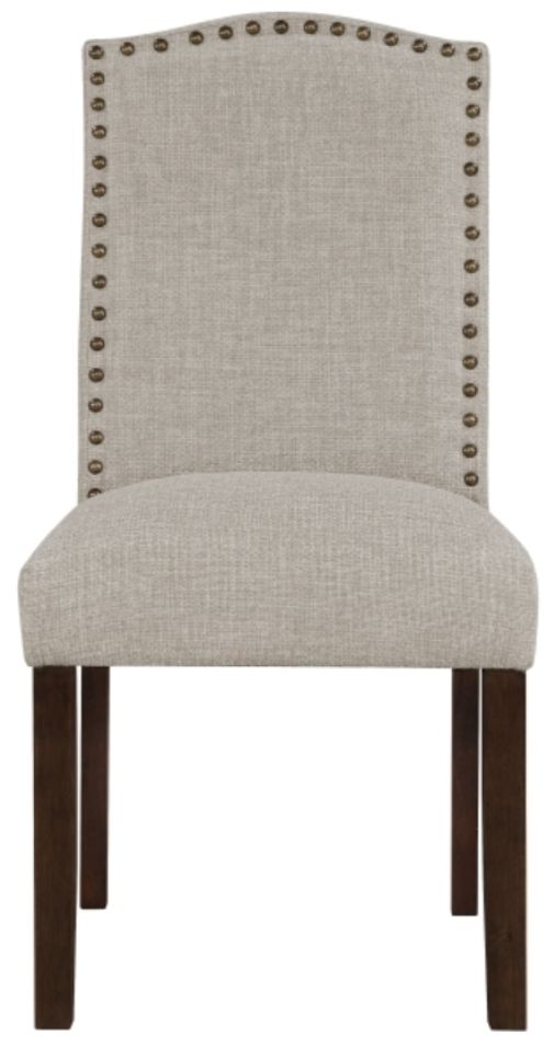 Homelegance® Paulson Taupe/Wire Brushed Brown Side Chair with Nailhead-2