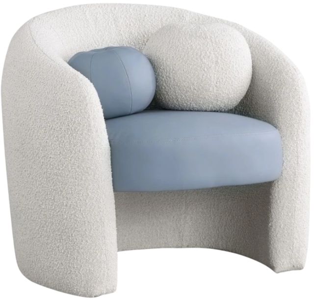 Meridian Furniture Acadia Blue/Cream Accent Chair-0
