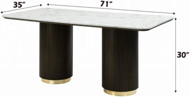 ACME Furniture Clayten White Dining Table with Espresso Base-3
