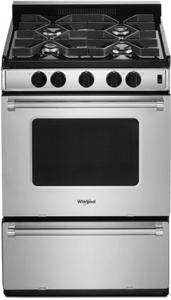 Whirlpool® 24" Stainless Steel Freestanding Gas Range