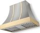 La Cornue CornuFé Cascade 36" Stainless Steel Wall Mounted Range Hood with Polished Brass Trim-0