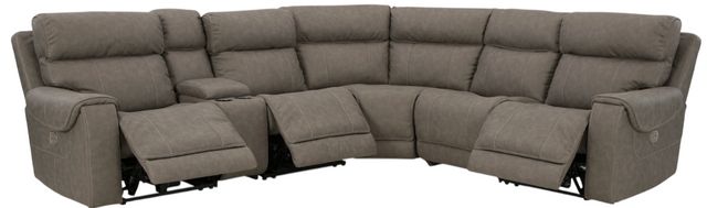 Signature Design by Ashley® Starbot 6-Piece Fossil Curved Power Reclining Sectional