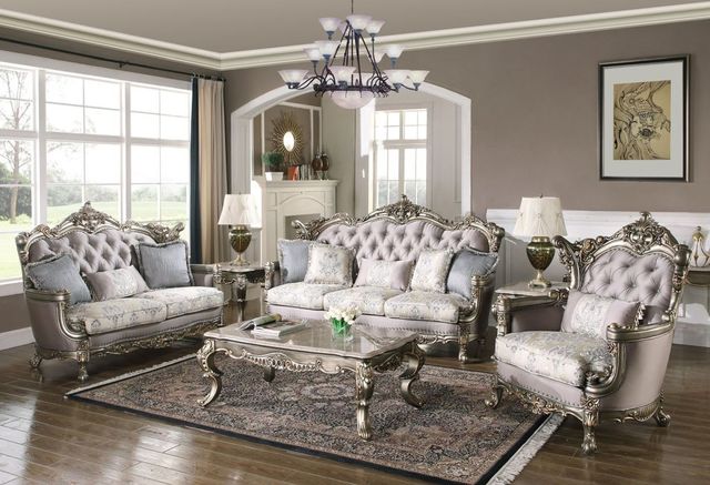 New Classic® Home Furnishings Ophelia Gold Sofa and Loveseat Set-0