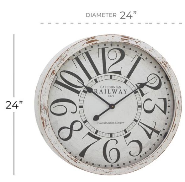 Deco Marche White Round Wall Clock-3