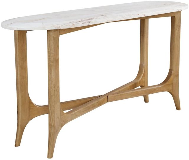 Bernards Tapestry Beige Console Table with White Marble Top-0