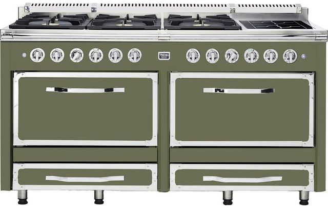 Viking® Tuscany 66" Cypress Green Dual Fuel Pro-Style Dual Fuel Natural Gas Range-0