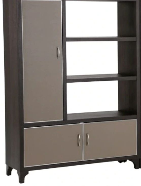 Michael Amini® 21 Cosmopolitan™ 2-Piece Pebble Grain Taupe/Umber Bookcase-2