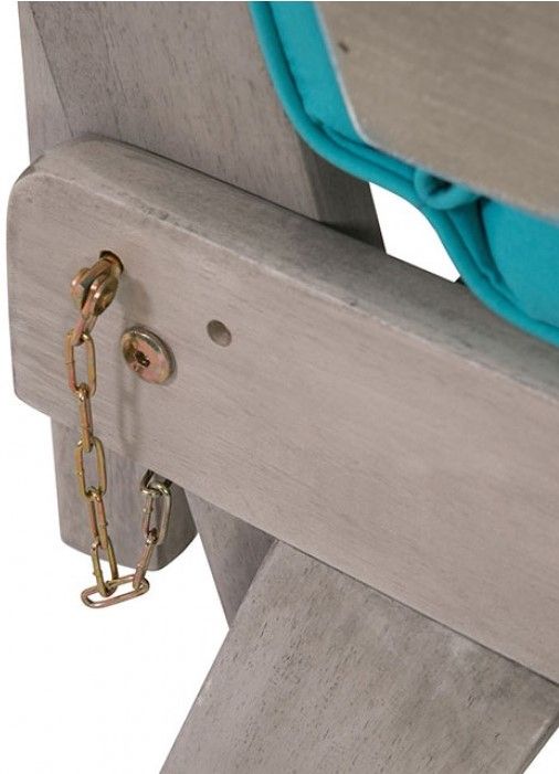 Furniture of America® Maui Gray/Turquoise Fabric/Wood Outdoor Convertible Sofa Daybed-4