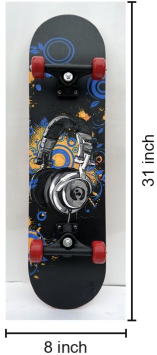 Classy Living Playful Skateboard with Headphone Design Decko-Board Wall Art-2
