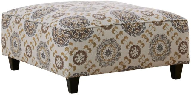 Fusion Furniture Crossroads Mineral Quintero Mineral Gold/Gray/White Cocktail Ottoman-0