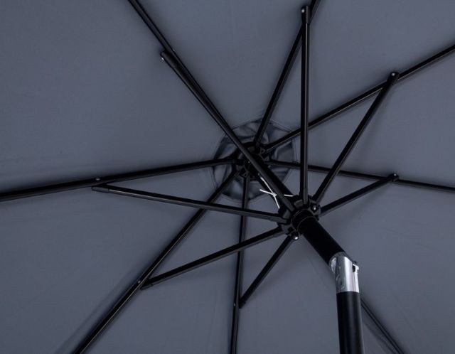 Meridian Furniture Fiji Gray/Matte Black Aluminum Outdoor Patio Umbrella-4