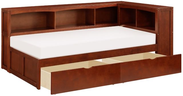 Homelegance® Rowe Dark Cherry Youth Twin Bookcase Corner Platform Storage Bed-3
