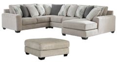 Benchcraft® Ardsley 2-Piece Chocolate Sectional with Ottoman