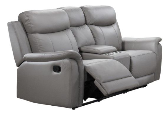Mazin Furniture Cyrus Light Gray Manual Reclining Loveseat-1
