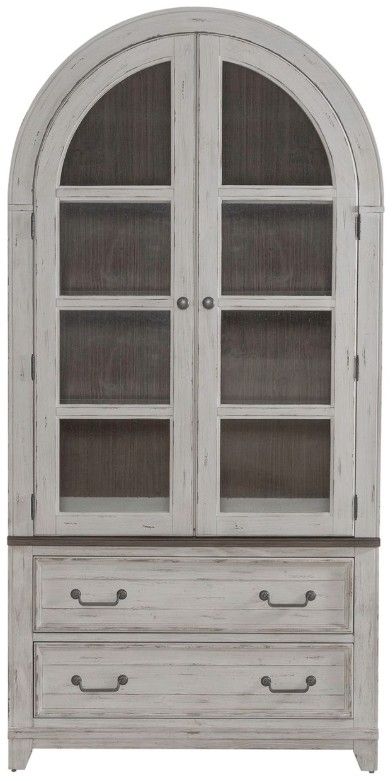 Liberty Furniture River Place Riverstone White/Tobacco Curio Cabinet-2