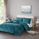 Olliix by Intelligent Design Felicia Teal King/California King Velvet Comforter Set-5