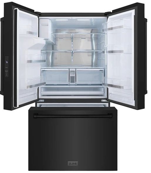 ZLINE 36" 28.9 Cu. Ft. Black Stainless Steel Freestanding French Door Refrigerator-1