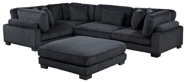 Homelegance® Traverse 5-Piece Black Modular Sectional with Ottoman-2
